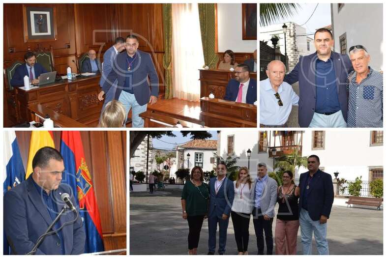 Héctor León, este lunes antes, durante y después del Pleno en el que tomó posesión como concejal  (Foto TA)